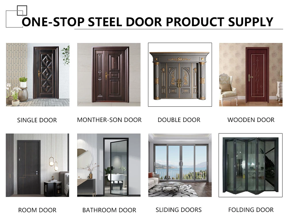 Chinese Hot Selling House Hall Use Security Door Metal Steel Material High Quality Cheap Exterior Door